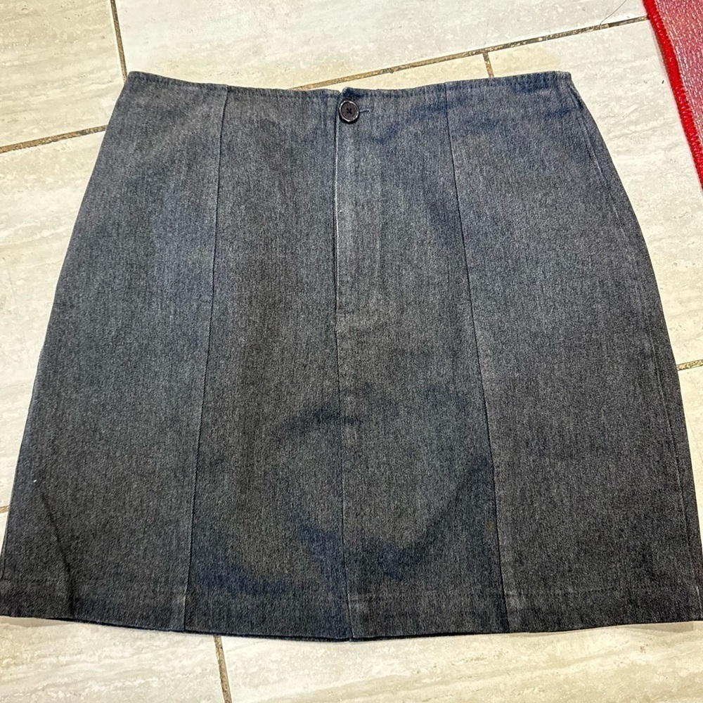 Vintage GAP Gray Mini Pleated Button Zip Skirt 90s Y2K Size 8 - Picture 4 of 5